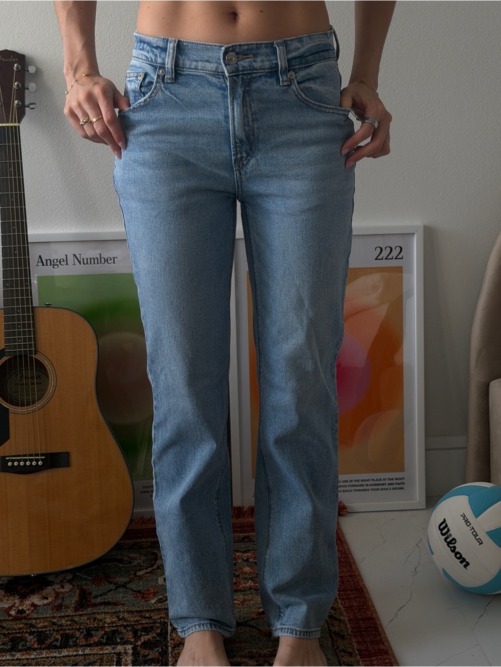 American Eagle Light Blue Straight Leg Jeans